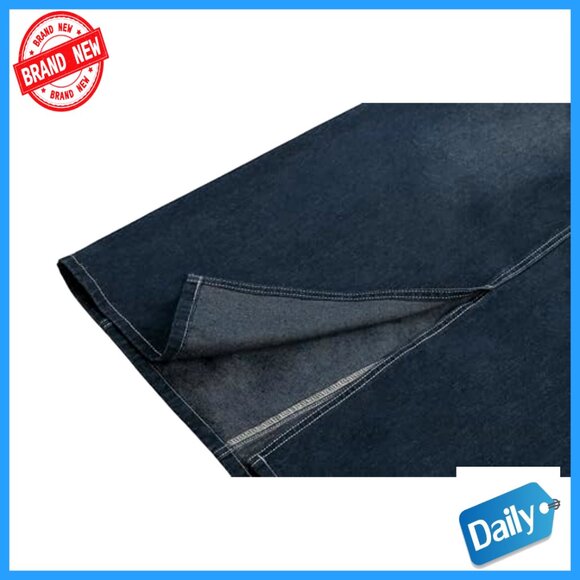 Vintage Distressed Denim Overall Dress Adjustable Straps A-Line Pinafore Midi - Picture 5 of 6